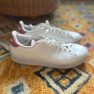 Adidas Women's White and Red Sneakers